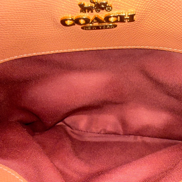 COACH Darcie Carryall Handbag In Light Coral Crossgrain Leather CH172 - Picture 12 of 14